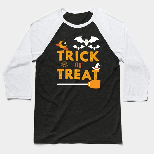 Trick Or Treat Baseball T-Shirt by Ahmeddens